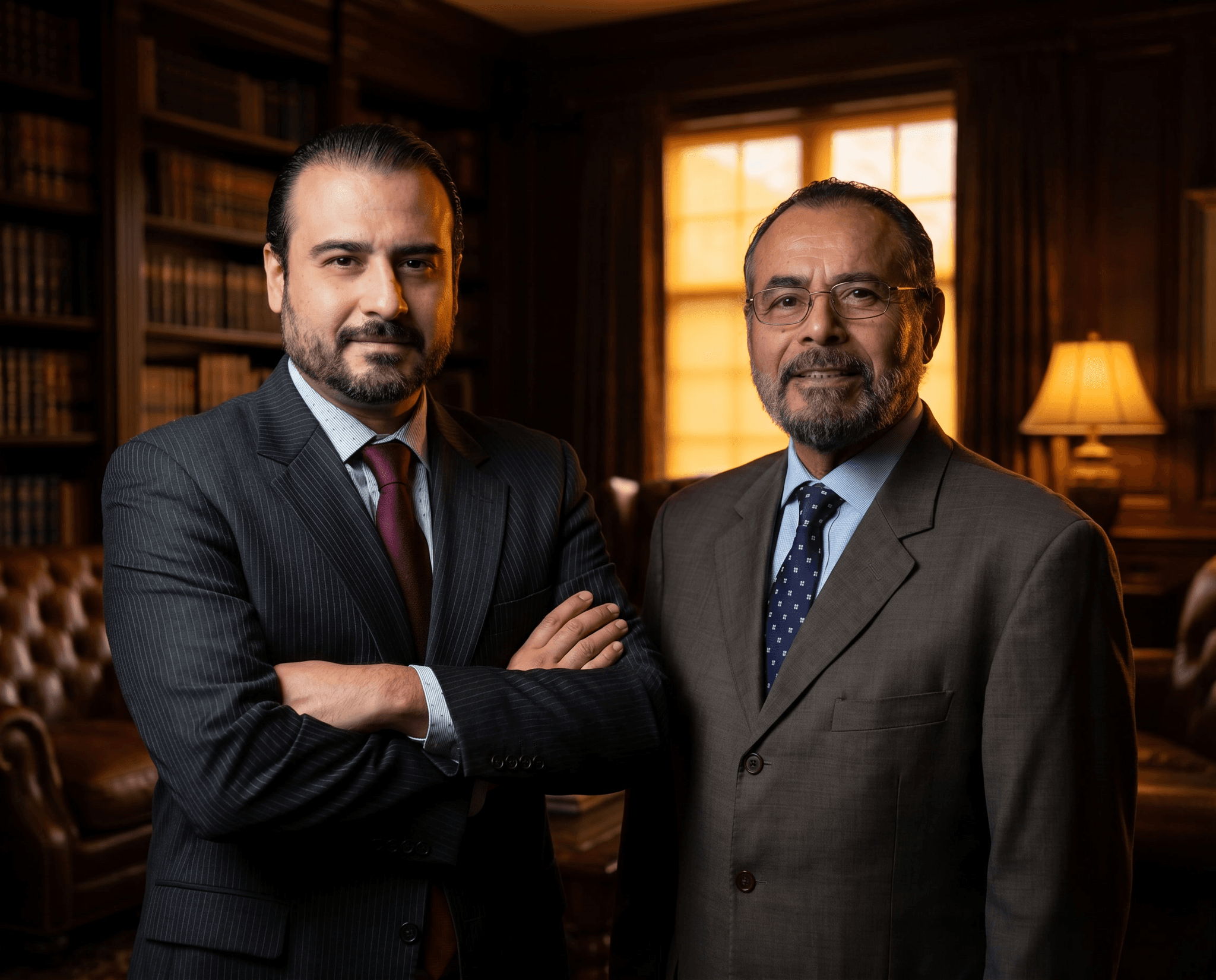 Jose and Adrian Ruiz in the firm's law library